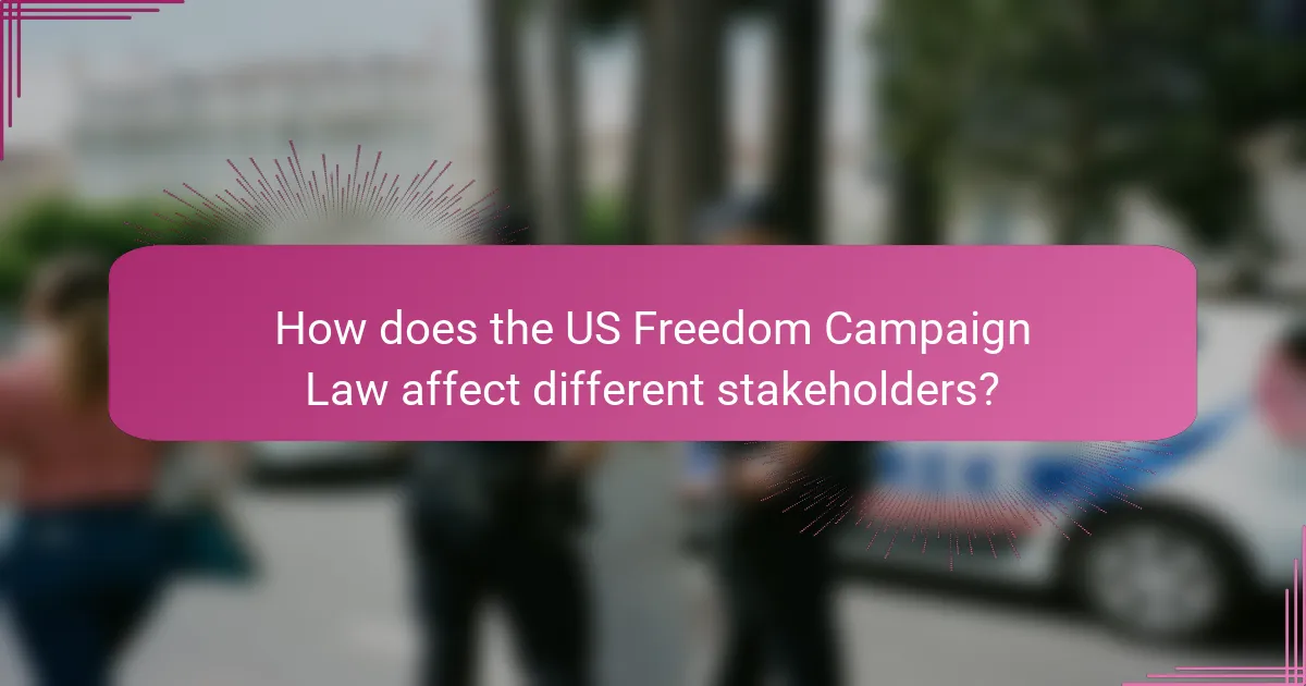 How does the US Freedom Campaign Law affect different stakeholders?