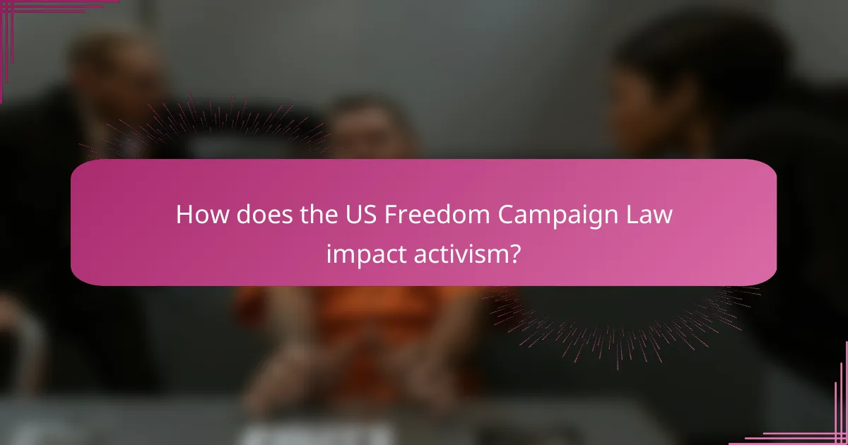 How does the US Freedom Campaign Law impact activism?