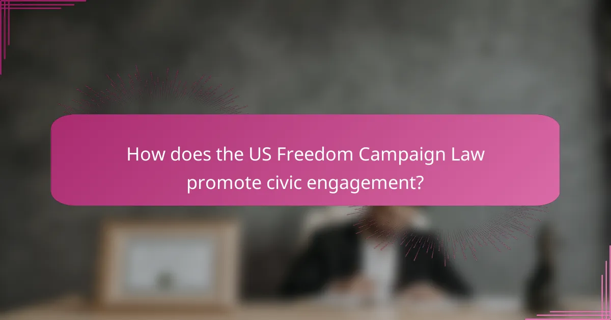 How does the US Freedom Campaign Law promote civic engagement?