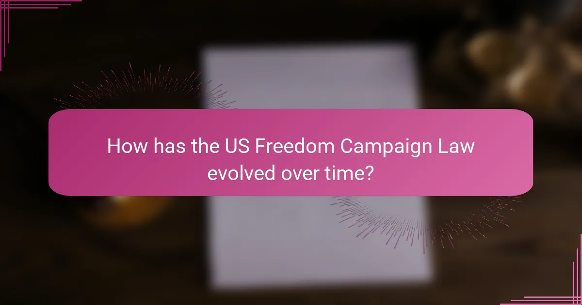 How has the US Freedom Campaign Law evolved over time?