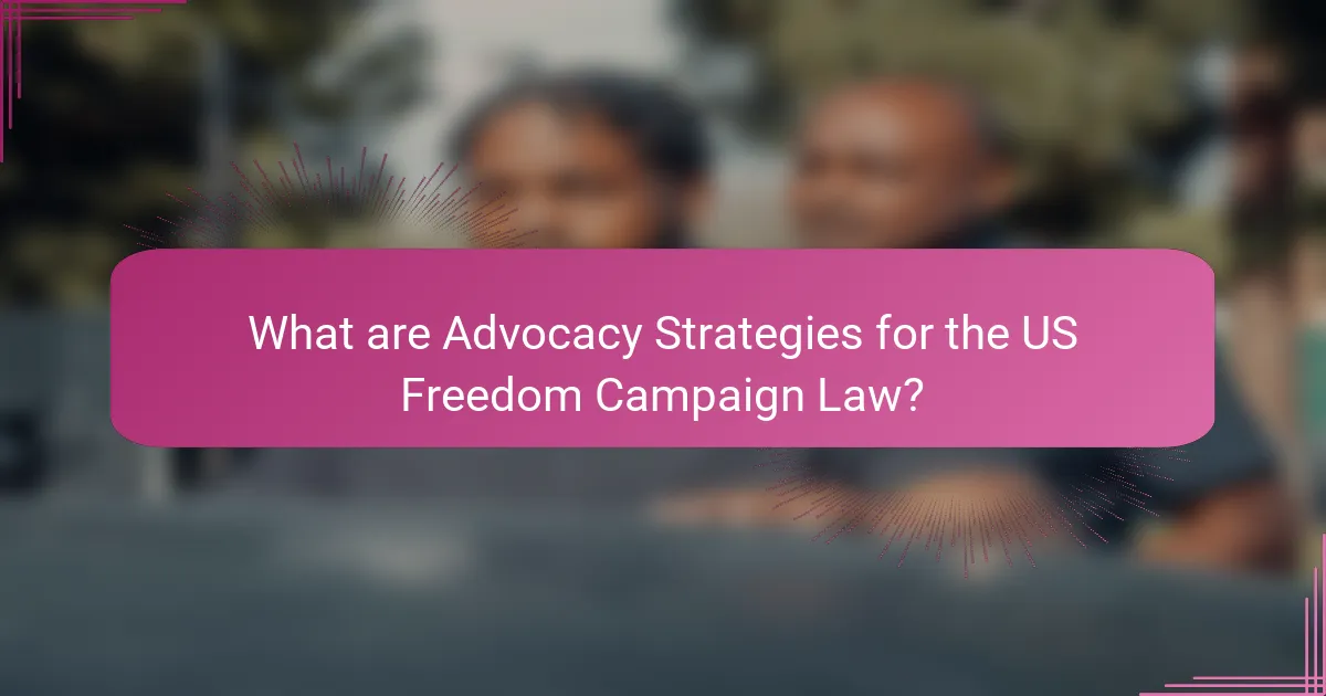 What are Advocacy Strategies for the US Freedom Campaign Law?