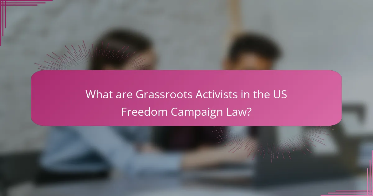What are Grassroots Activists in the US Freedom Campaign Law?
