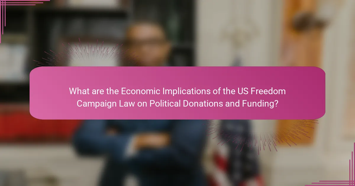 What are the Economic Implications of the US Freedom Campaign Law on Political Donations and Funding?
