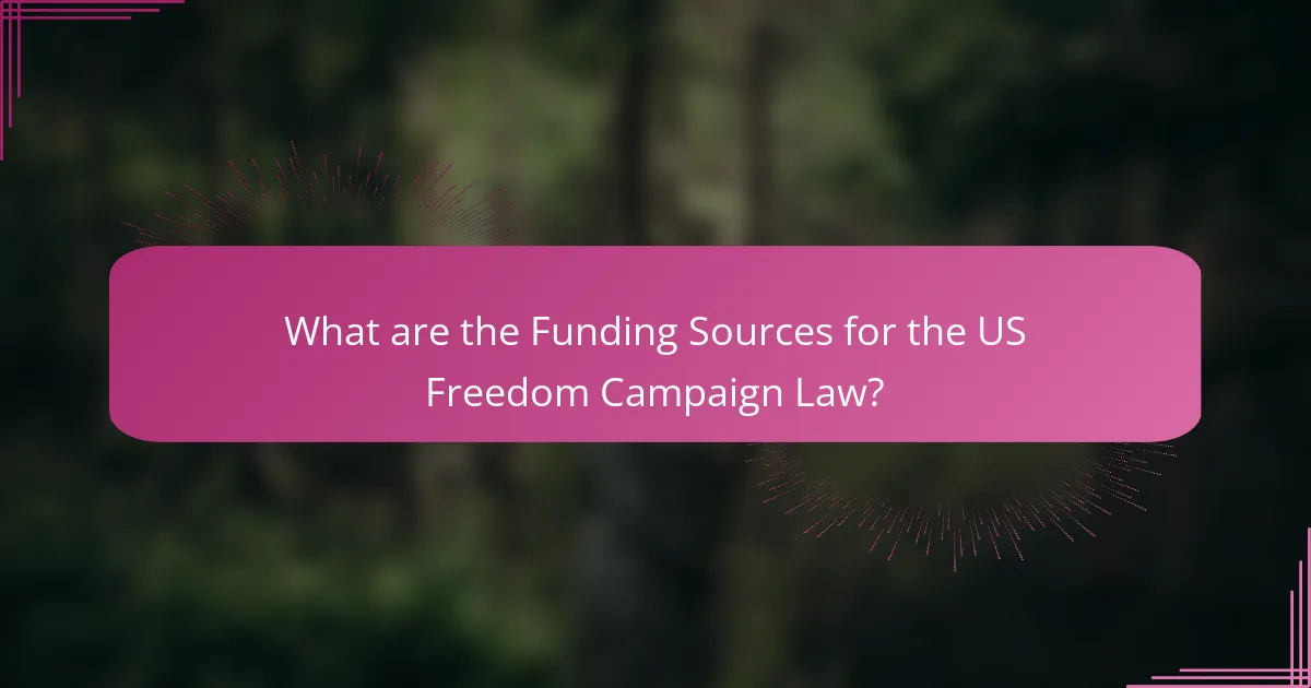 What are the Funding Sources for the US Freedom Campaign Law?