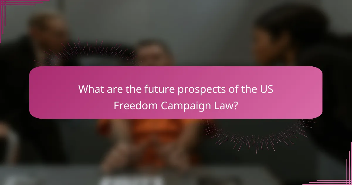 What are the future prospects of the US Freedom Campaign Law?
