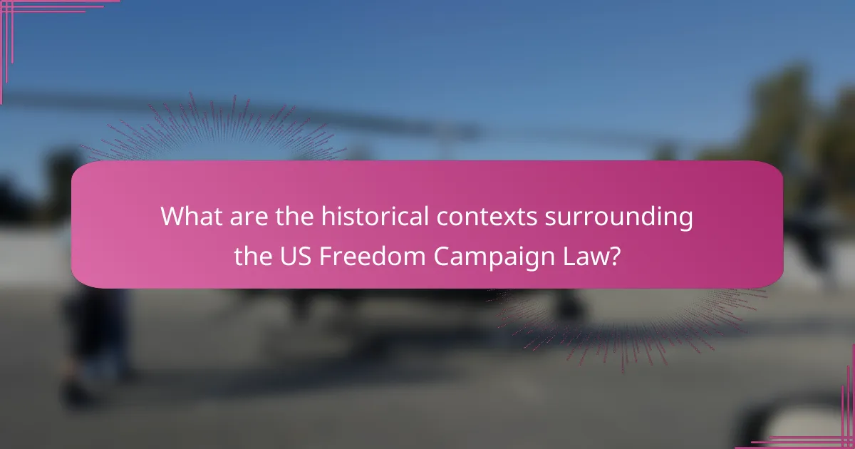 What are the historical contexts surrounding the US Freedom Campaign Law?