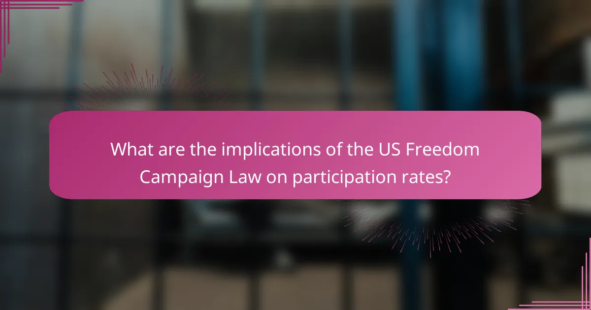 What are the implications of the US Freedom Campaign Law on participation rates?
