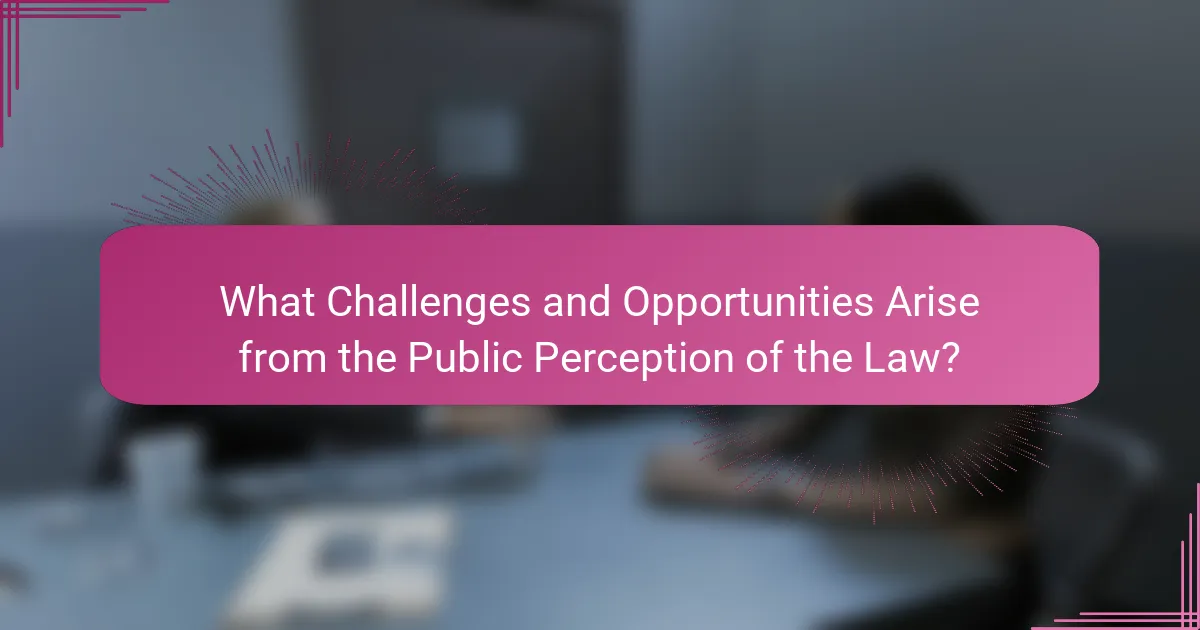 What Challenges and Opportunities Arise from the Public Perception of the Law?