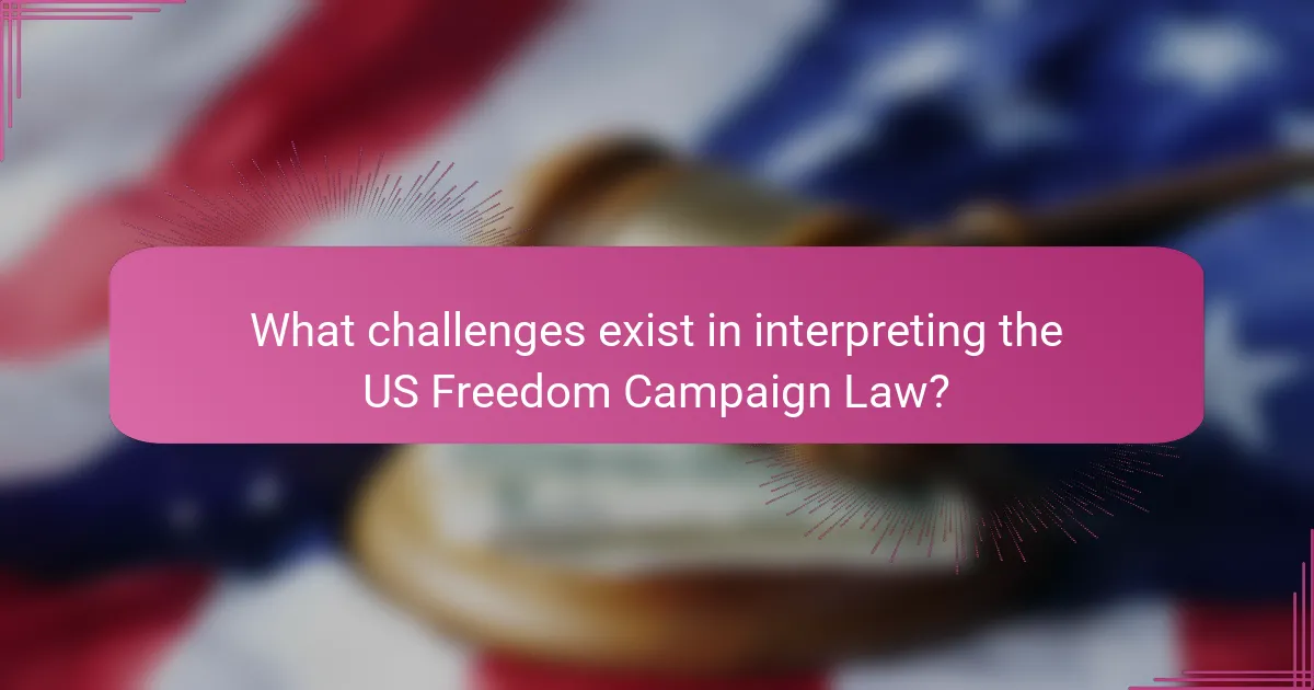 What challenges exist in interpreting the US Freedom Campaign Law?