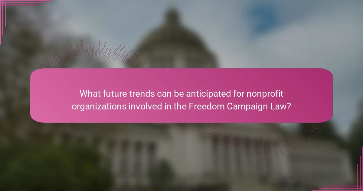 What future trends can be anticipated for nonprofit organizations involved in the Freedom Campaign Law?