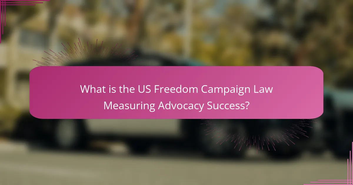 What is the US Freedom Campaign Law Measuring Advocacy Success?