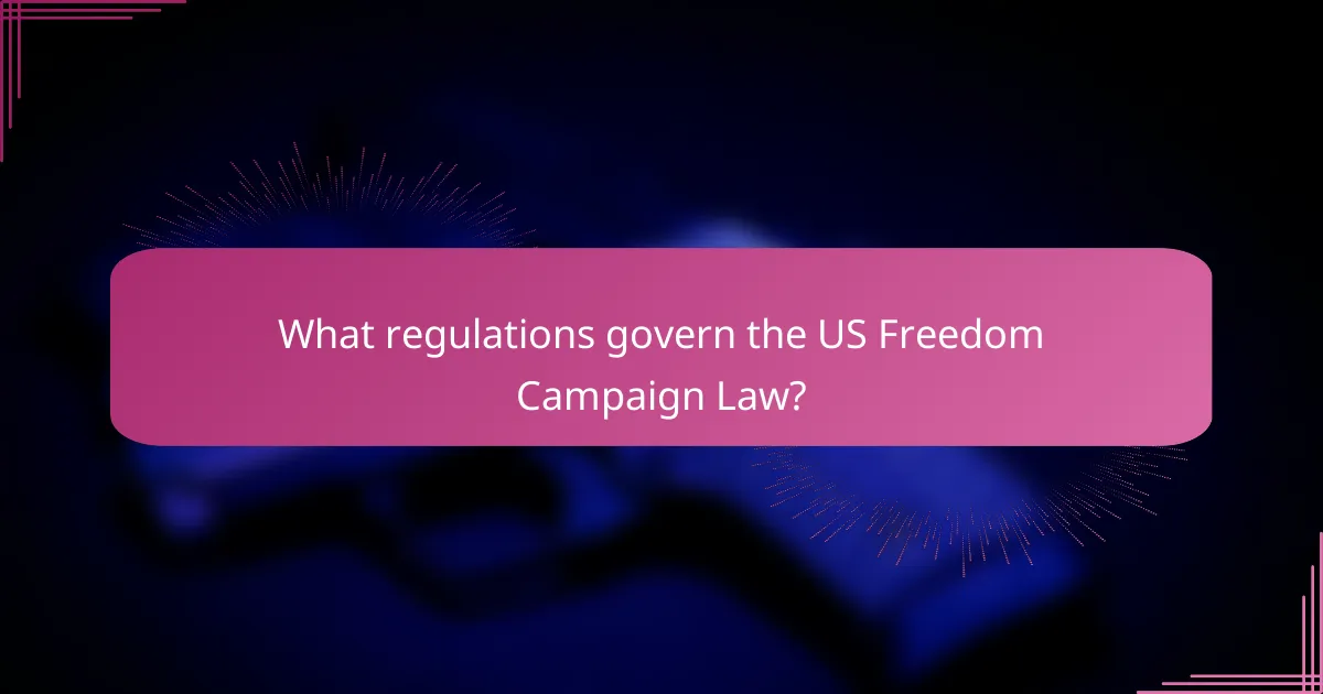 What regulations govern the US Freedom Campaign Law?