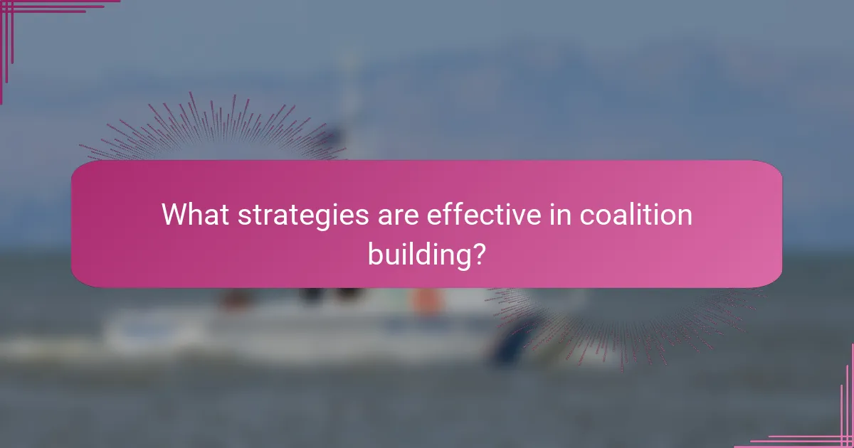 What strategies are effective in coalition building?